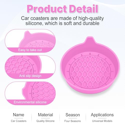 SINGARO Car Cup Holder Coaster, Silicone Cup Holder Insert, Universal Non-Slip - Image 4