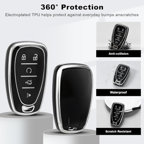PIFOOG Black Key Fob Cover Fit for Chevy Equinox Malibu Traverse Camaro - Image 4