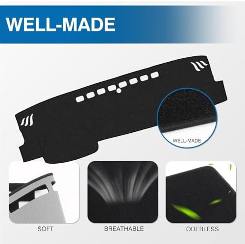KUST Black Dash Cover for Toyota Camry 2018-2022 2023 2024 Polyester Dashboard - Image 4