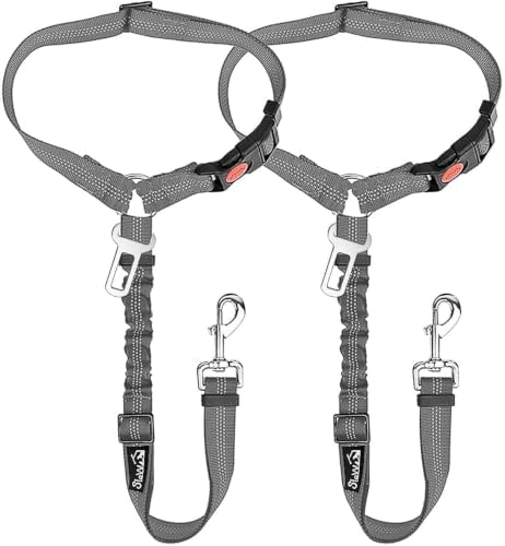 SlowTon Dog Seat Belt for Car, 2 Pack Dog Car Harness Seatbelt by SlowTon