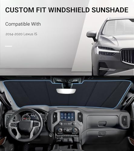 Pigenius Windshield Sun Shade for Lexus 2014-2020 Lexus IS200t, ISF. Reflective - Image 2