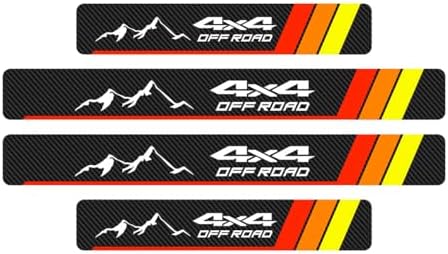 ZIMISI 4PCS Tri-Color Door Sill Protectors, Anti-Scratch Carbon Fiber Entry by Unknown