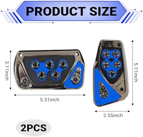 2-Pack Anti-Slip Car Pedal Covers, Universal No-Drill Accelerator & Brake Pedal - Image 2