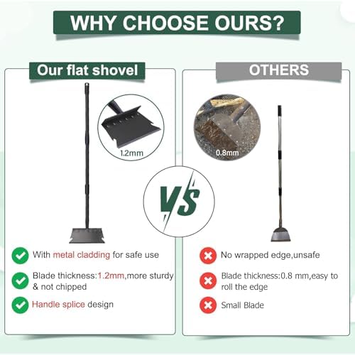 Garden Cleaning Shovel, Ice Scraper, 59 Inch Adjustable Handle Heavy Duty - Image 6