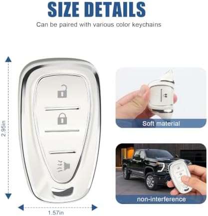 for Chevy Key Fob Cover, 3 Buttons TPU Key Cover - Image 5