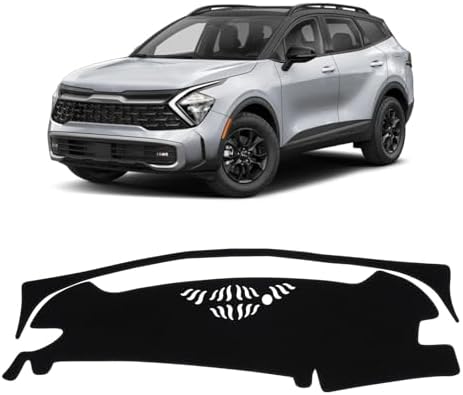 KUST Black Dash Cover for Kia Sportage/NQ5 2023 2024 2025 Polyester Dashboard by KUST