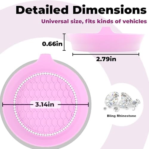 4 PCS Car Cup Coasters, Bling Cup Holder Coaster - Image 3