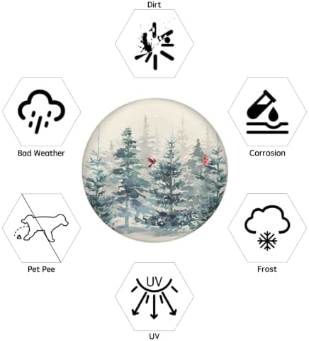 Winter Pine Tree Spare Tire Cover Universal 15 Inch Red Bird Waterproof Wheel - Image 5