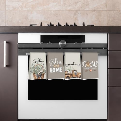 Lovdazzles 4 Pcs Pastoral Eucalyptus Kitchen Towels Tea Towel - Image 4