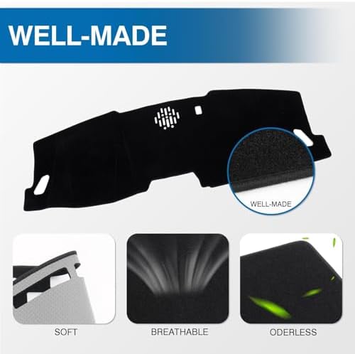 KUST Black Dash Cover for Honda Pilot 2023-2025 2026 Polyester Dashboard Cover - Image 4