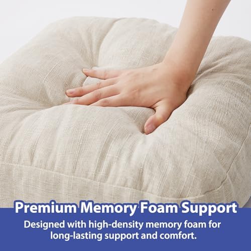 IASEAHK Memory Foam Dining Chair Cushions, 16.5"x16.5"x3.5" - Image 5