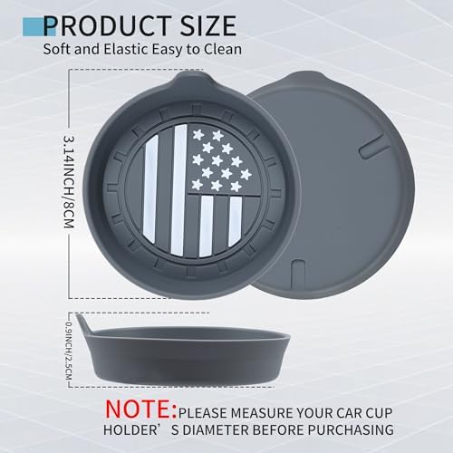 Amooca 4-Pack Car Cup Coaster Silicone Spill-Proof Cup Holder Inserts - Image 5