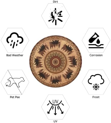 Bear Spare Tire Cover Wildlife Forest Waterproof Dust-Proof Universal 17 Inch - Image 4