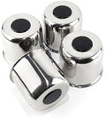 4Pcs 4.9" Stainless Trailer Wheel Center Caps, 4.47" H Chrome by DEWFLEW