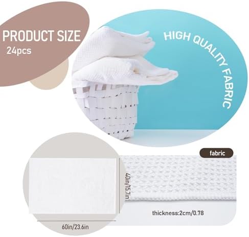 YOUKE OLA 20 Pack Sublimation White Towels Waffle Weave Kitchen Towels Blanks - Image 2