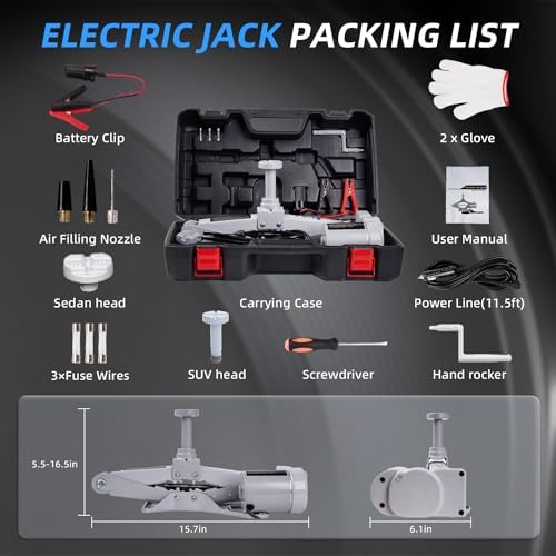 STANDTALL Electric Car Jack 3 Ton 12V Scissor Floor Jack Kit - Image 5
