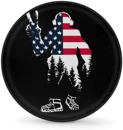 Rv Spare Tire Cover Wheel Bigfoot Flag Mountain Tire Covers Wheel Protectors by FengQuGou
