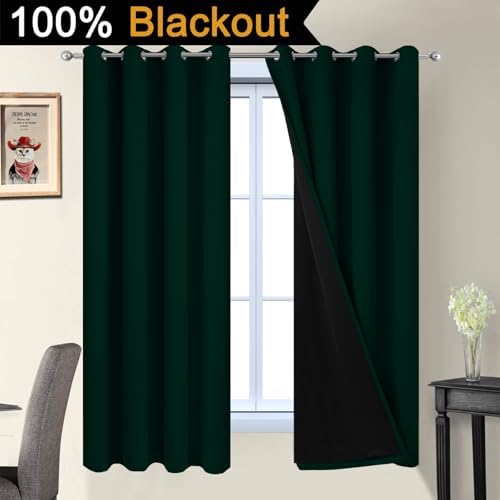 Yakamok Pine Tree Green 100% Blackout Curtains 63 Inches Long 52" Wide - Image 3