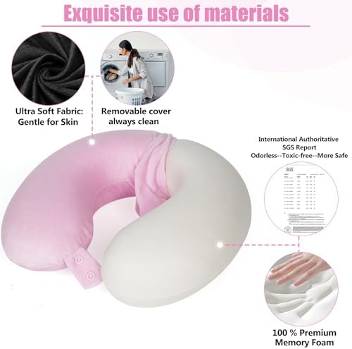 SAIREIDER Travel Neck Pillow 100% Pure Memory Foam Airplane Pillow - Image 4