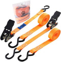 Ratchet Straps 2 Pack – 1 Inch x 13 Feet, 2000 lb Heavy Duty Tie Down Straps by Unknown