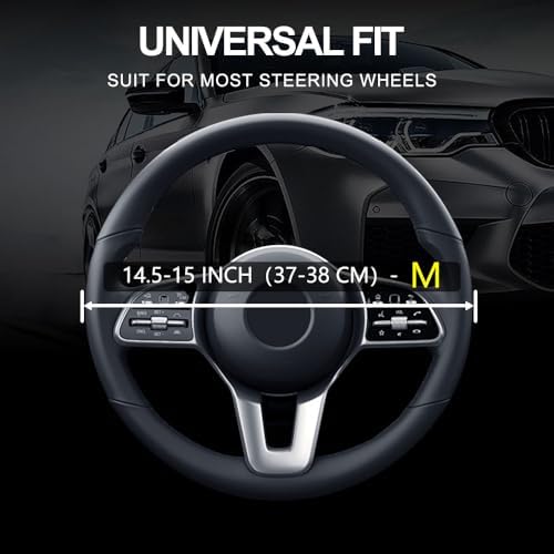Leather Car Steering Wheel Cover Universal Fit - Image 3