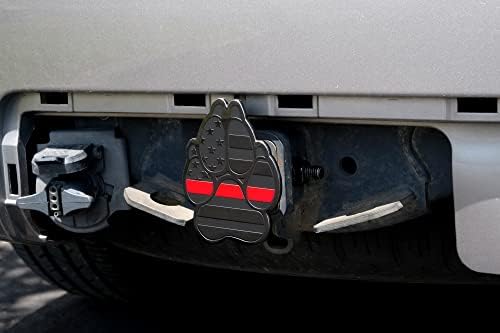 K9 Dog Paw Print Black Flag Metal Hitch Cover - Image 5