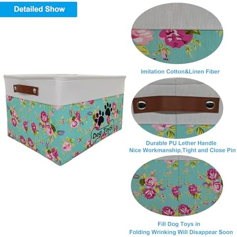 Collapsible Dog Toy Basket Foldable Dog Toy Box Bin - Image 6