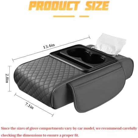Zpana 4 in 1 Car Center Console Armrest Pillow, Memory Foam, Light Gray - Image 2
