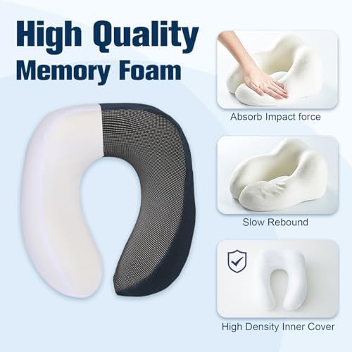 Cirorld Neck Pillow for Traveling, Travel Pillows for Airplanes Navy Blue - Image 4
