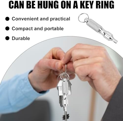 Penitue 2pcs Valve Core Removal Tool Keychains, Dual & Single Head Tire Stem - Image 5
