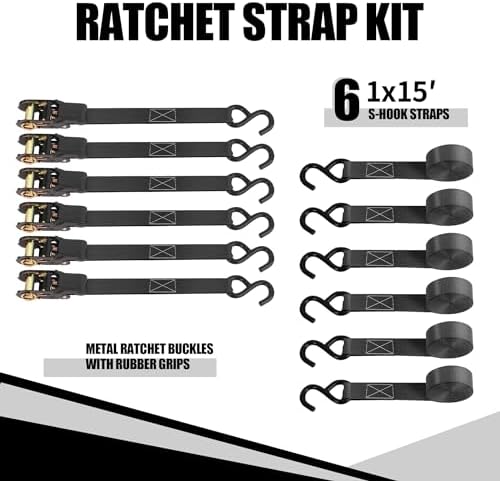 CARTMAN Ratchet Tie Down Straps, 1 in x 15 ft, 1500 lb - Image 7