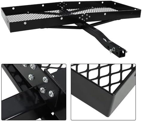 zeech 48" x 20" x 3.5" 500 LBS Black Trailer Hitch Cargo Carrier Mounts - Image 6