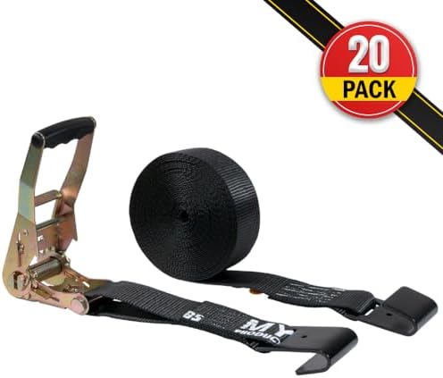 Mytee Products 20 Pack 2" x30' Black Ratchet Straps - Image 2