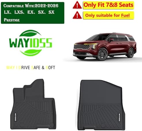Front Floor Mats for KIA Carnival Gas 2026 2025 2024 2023 2022 TPE All Weather - Image 2
