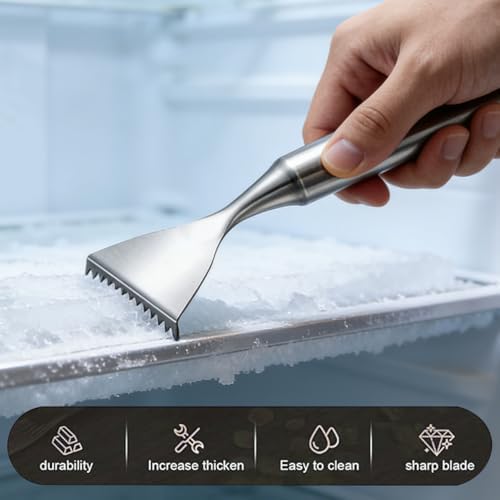 Ouliget Ice Scraper for Fridge Freezer, Handheld Serrated Ice Crusher Spoon - Image 6