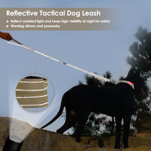 AUBELL Tactical Dog Leash Heavy Duty, 4-6ft No Pull Bungee Leash - Image 2