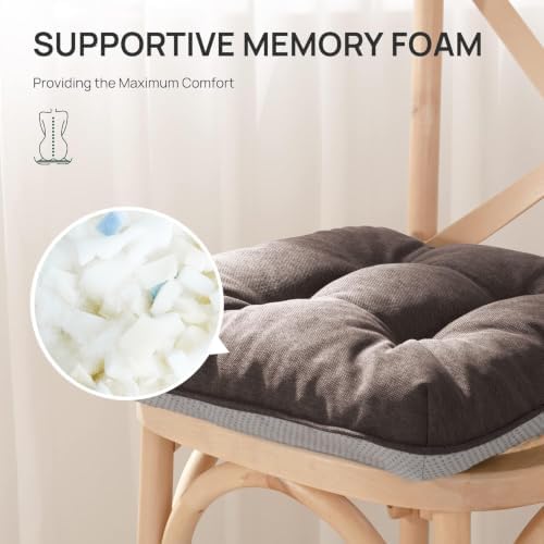 Love's cabin Memory Foam Chair Cushions Set of 4, 15.5 Inch - Image 3