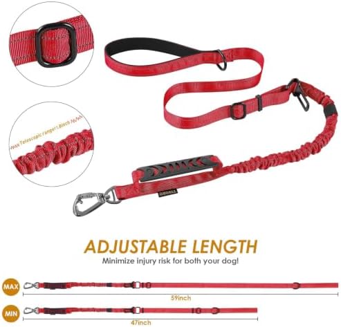 AUBELL Tactical Dog Leash Heavy Duty, 4-6ft No Pull Bungee Leash - Image 6