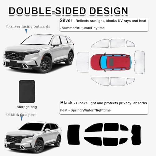 KMF 8pcs Thicken Sun Shades for Honda CR-V 2023-2025 2026 Accessories, CRV - Image 4