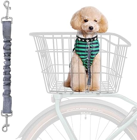 Dog Seat Belt for Bike Basket, Shock Absorbing Lead Bicycle Safety Leash by WelcometoMATTISAM