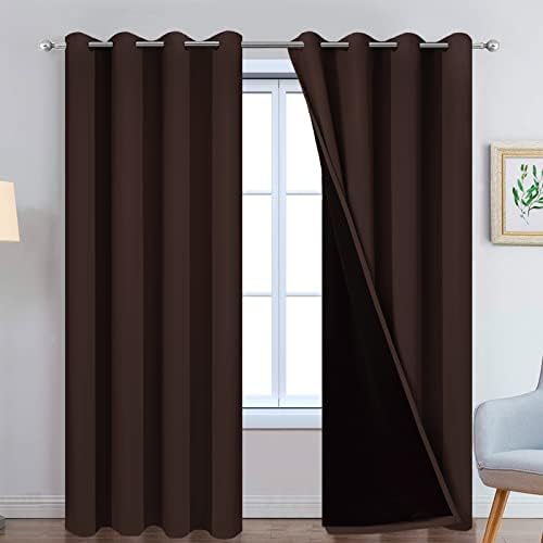 Yakamok Chocolate Brown Blackout Curtains 96 Inches Long 52" Wide, 2 Panels by Yakamok