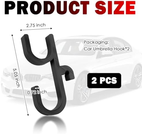 2PCS Double Car Umbrella Hook, Versatile Car Umbrella Holder as Cars Purse Hook - Image 2