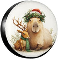 Xmas Capybara Spare Tire Cover Universal by Unknown