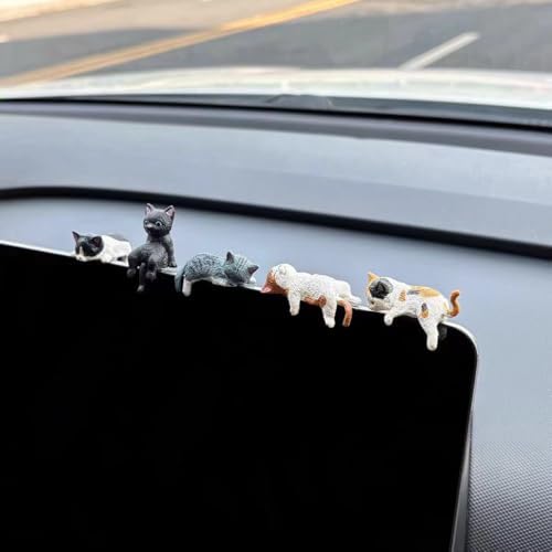 12 Pcs Cute Cat Car Accessories Funny Resin Cat Figurines - Image 4