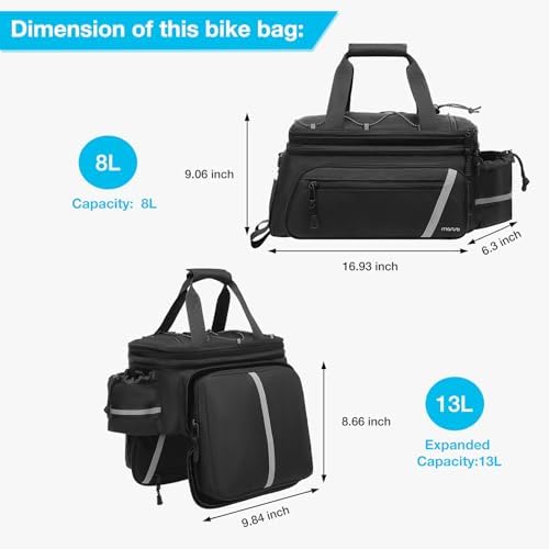 MOSISO Bike Rack Bag with Rain Cover, Bike Trunk Cooler Handag - Image 3