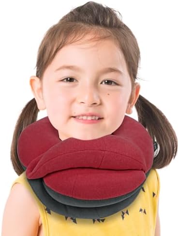 BUYUE Kids Travel Pillows for Airplane, Memory Foam 360° Head Support Sleeping by BUYUE