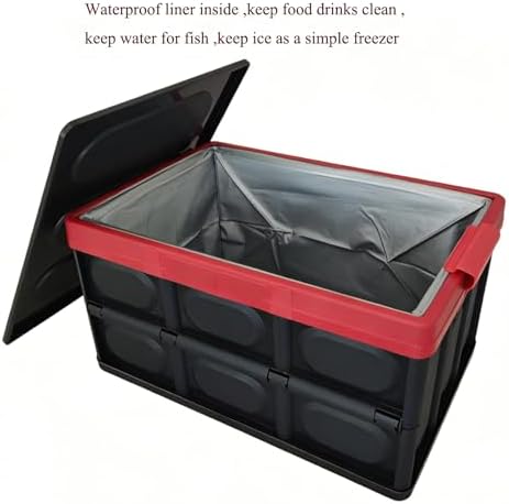 Collapsible Storage Bins with Latching Lids 55L, Trunk Organizer - Image 3