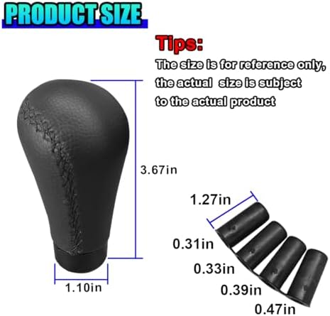 ZIMISI 5 Speed Shifter Knobs, Leather Car Gear Shift Knob - Image 2