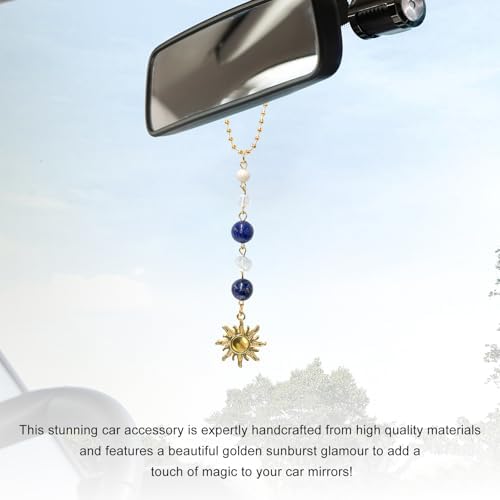 Sun Hanging Car Charm, Rear View Mirror Cute Boho Dangling Sun Car Decor - Image 5