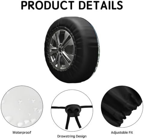 Snowman Spare Tire Cover for RV Trailer, Winter Snowflakes Waterproof Wheel - Image 3